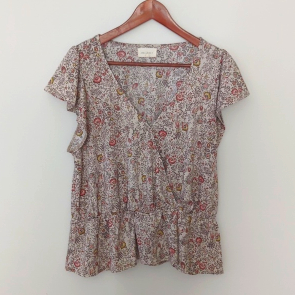Melloday Floral Ruffle Blouse Top